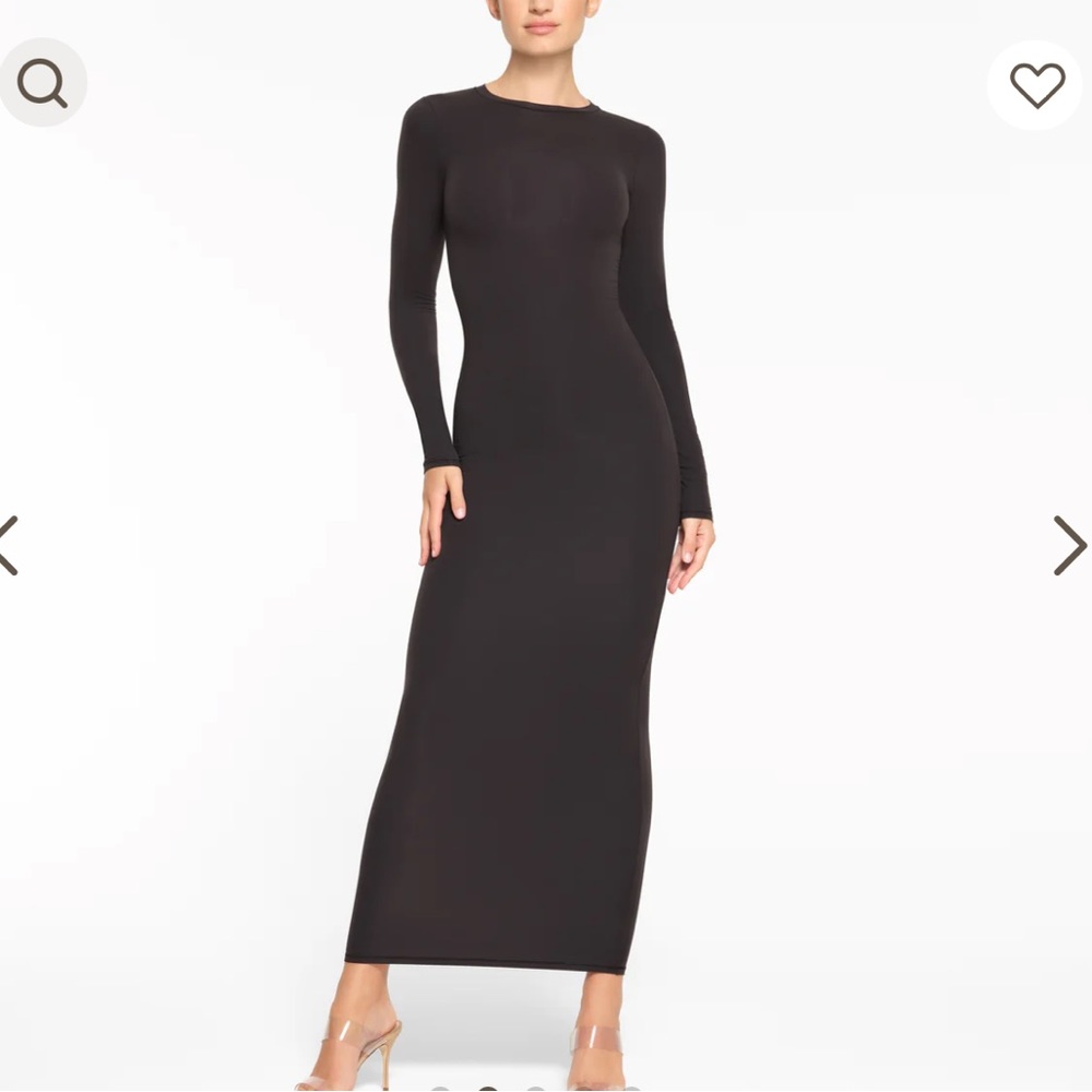 SKIMS Fits Everybody Crew Neck Long Sleeve Dress